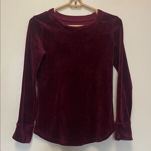 Cuddl Duds Women's Long Sleeve Velvet Top - Burgundy